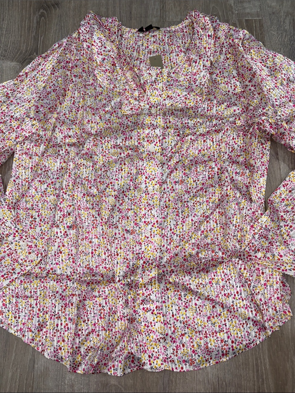 J.Crew Ruffle top in field day print
